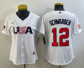 Women's USA Baseball #12 Kyle Schwarber 2023 White World Classic Stitched Jersey,We sell and wholesale Women's USA Baseball #12 Kyle Schwarber 2023 White World Classic Stitched Jersey on line form chian!
